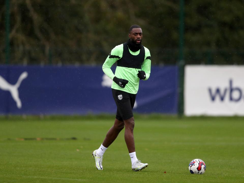 Semi Ajayi during Albion training.