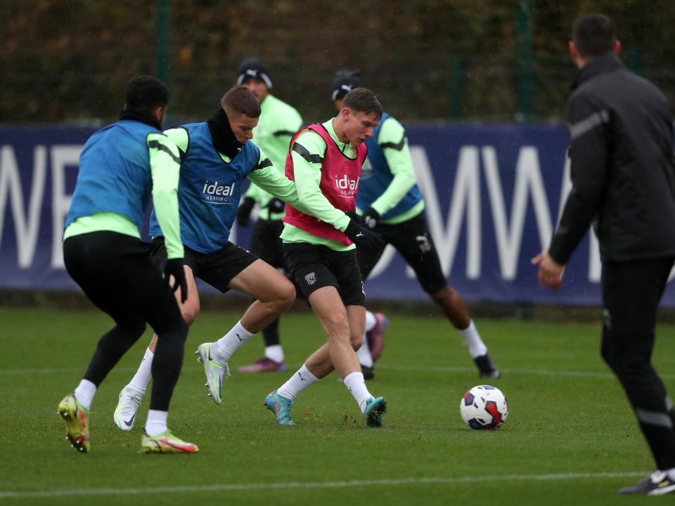 Taylor Gardner-Hickman during Albion training.