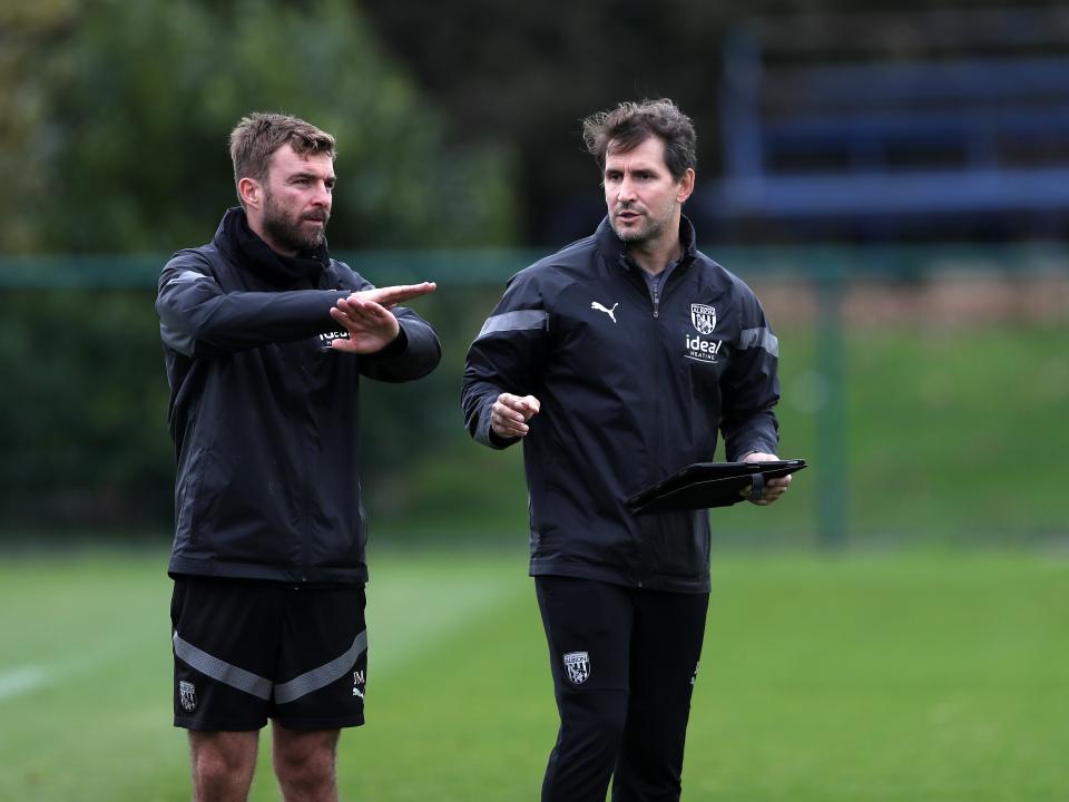 James Morrison and Jaime Monroy during training ahead of the clash with Stoke City.