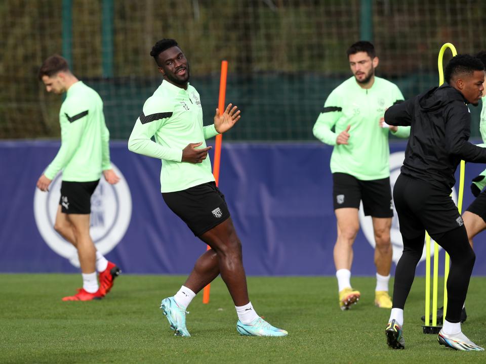 Daryl Dike during Albion training.