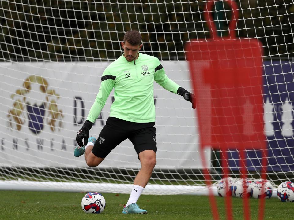Alex Palmer during Albion training.