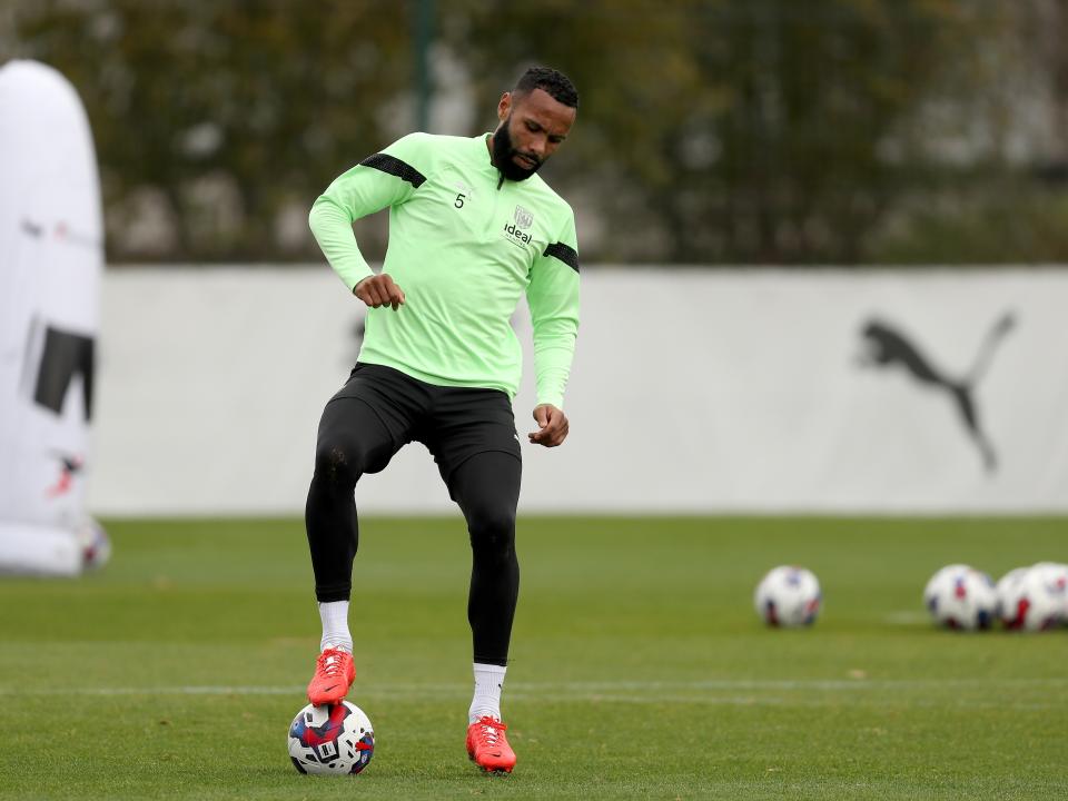 Kyle Bartley during Albion training.