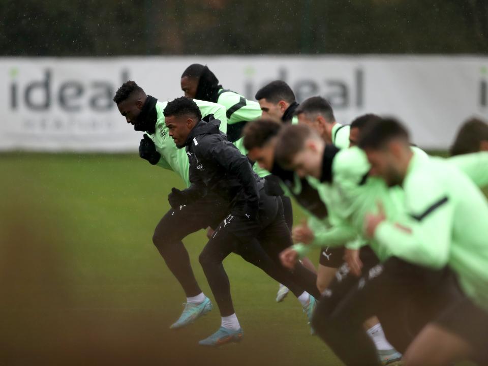 Albion players training.
