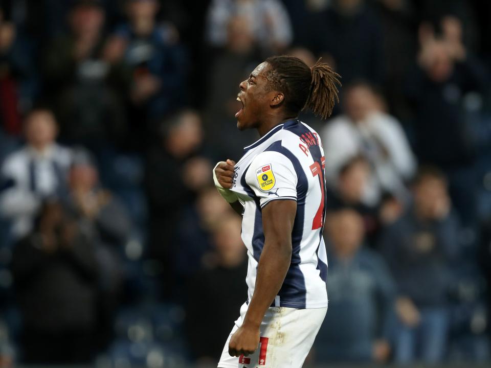 Brandon Thomas-Asante celebrates scoring against Stoke