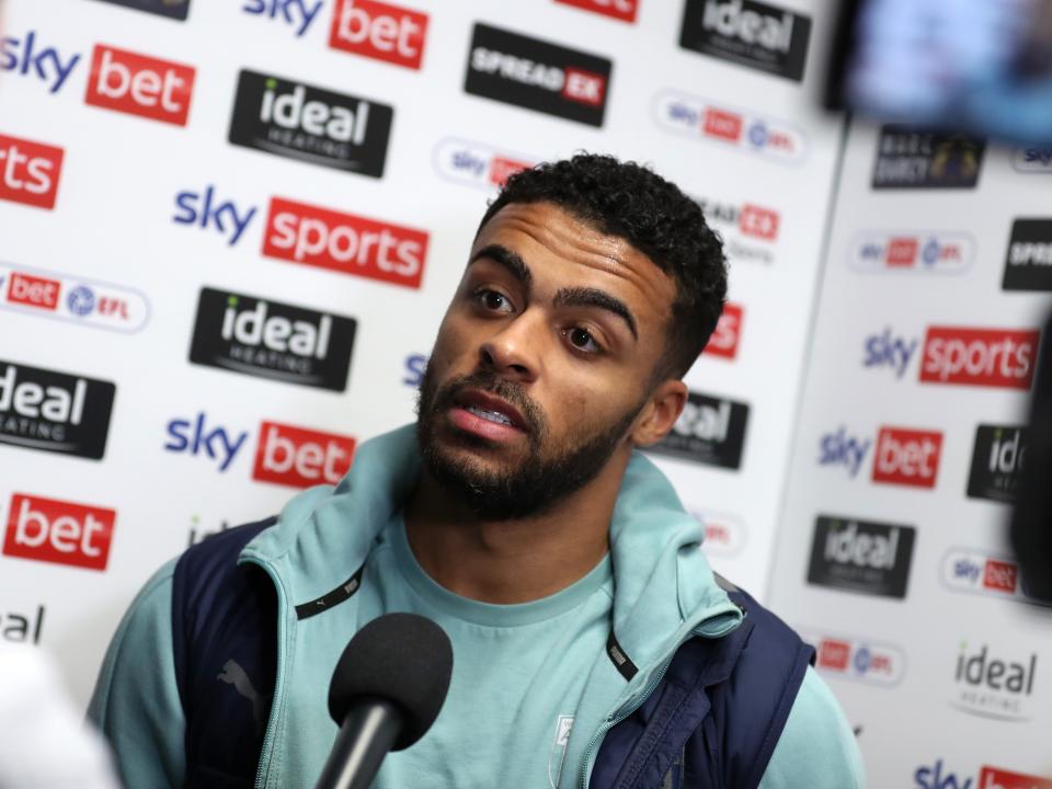 Darnell Furlong is interviewed by WBA TV following the win over Stoke