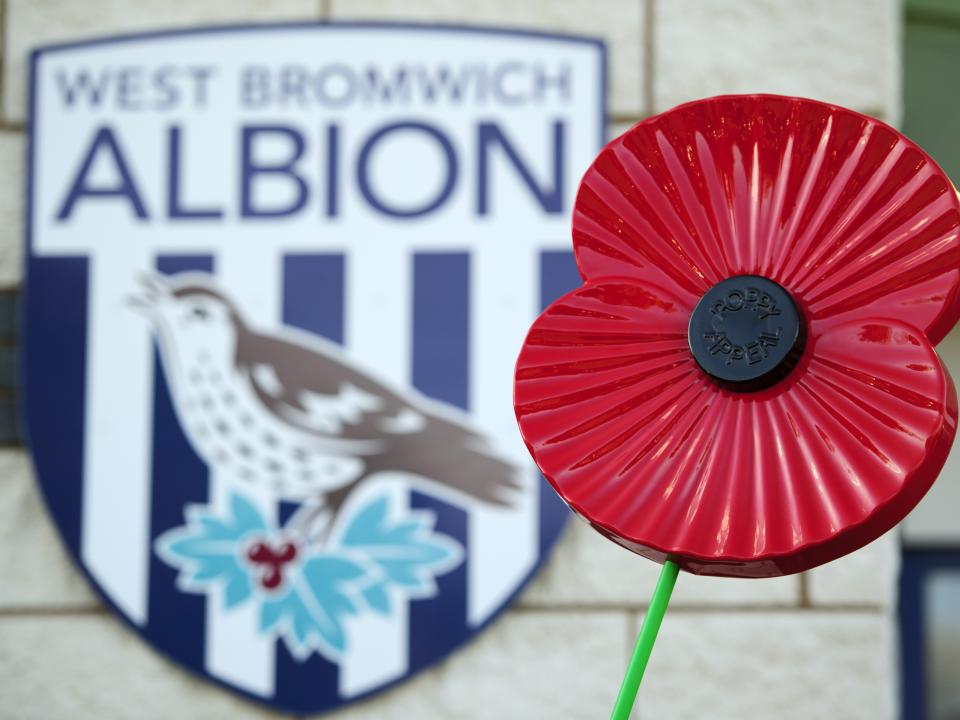 An Albion badge next to a poppy