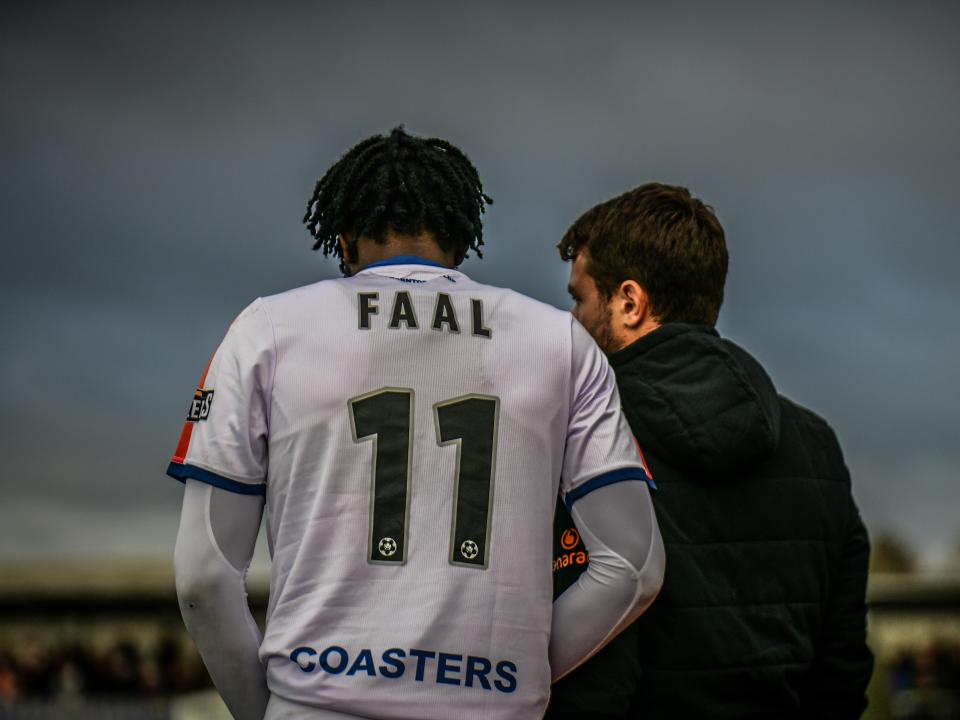 Mo Faal ready to come on for AFC Fylde 