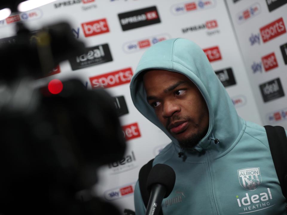 An image of Grady Diangana talking to WBA TV