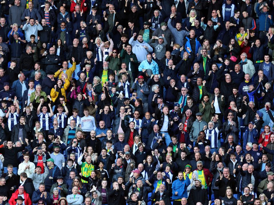 Albion fans supporting the team.