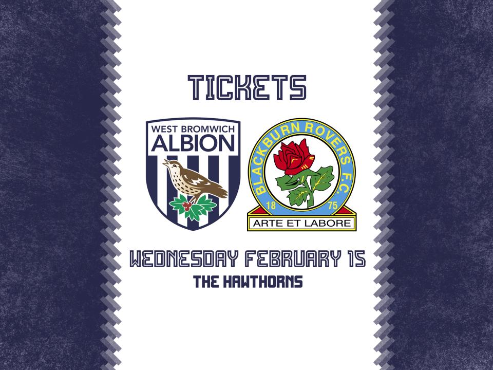 A ticket graphic for Albion's game against Blackburn