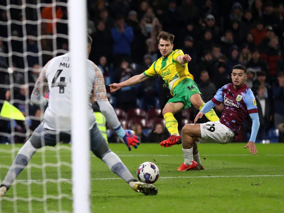 An image of Jayson Molumby shooting against Burnley