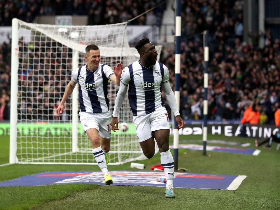 Daryl Dike celebrates scoring against Boro