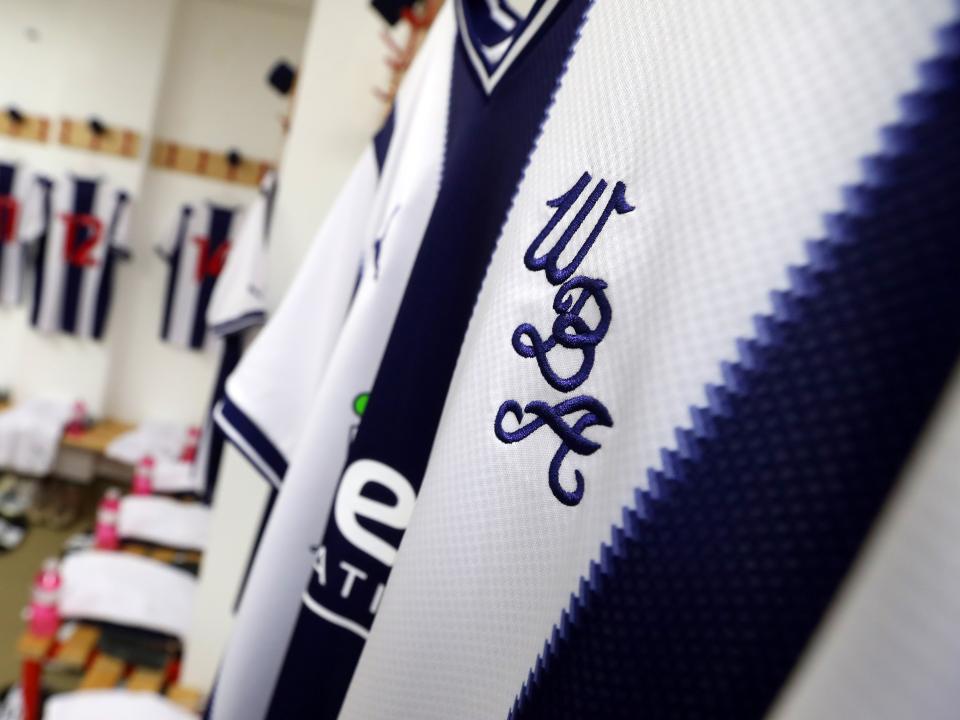 The WBA badge on the 2022/23 home shirt