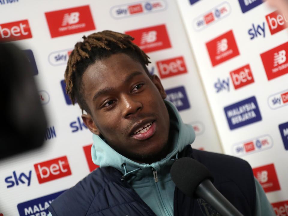 Brandon Thomas-Asante is interviewed after Albion's draw at Cardiff 