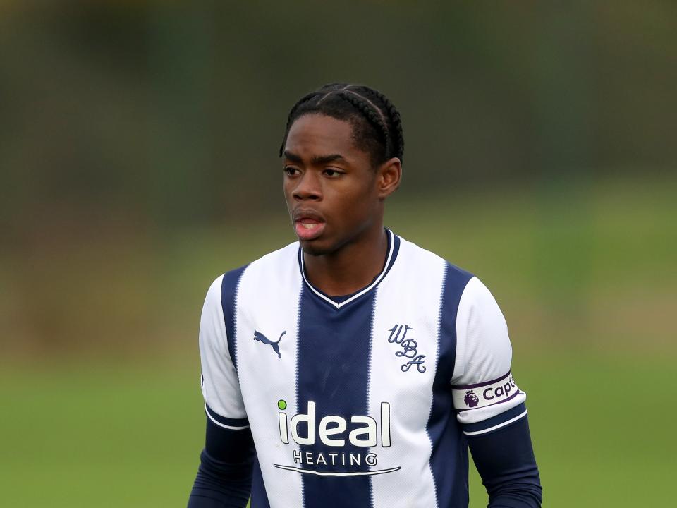 Akeel Higgins in the home shirt