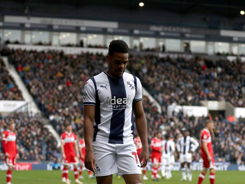 Grady Diangana walks off the pitch at The Hawthorns