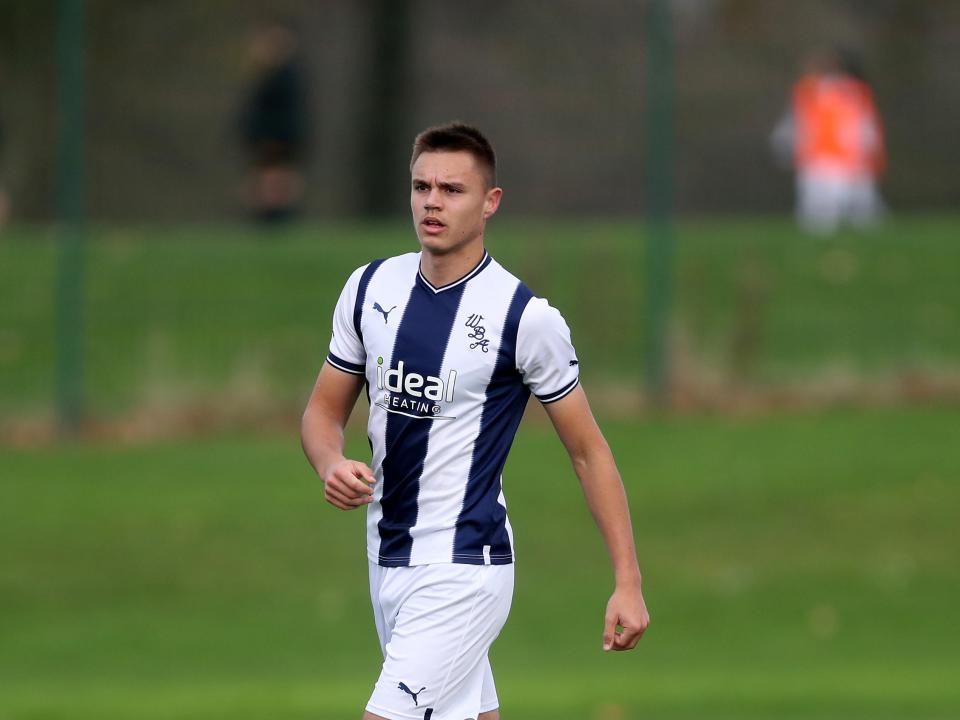Evan Humphries in action for Albion's U18s v Leicester