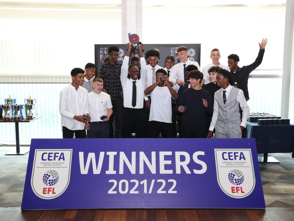 Sandwell College Post 16 received winners trophy at Wembley Stadium