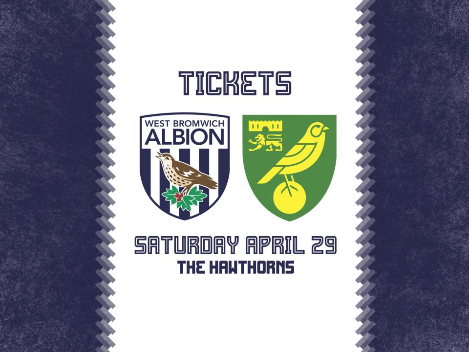 A ticket graphic for Albion's game against Norwich