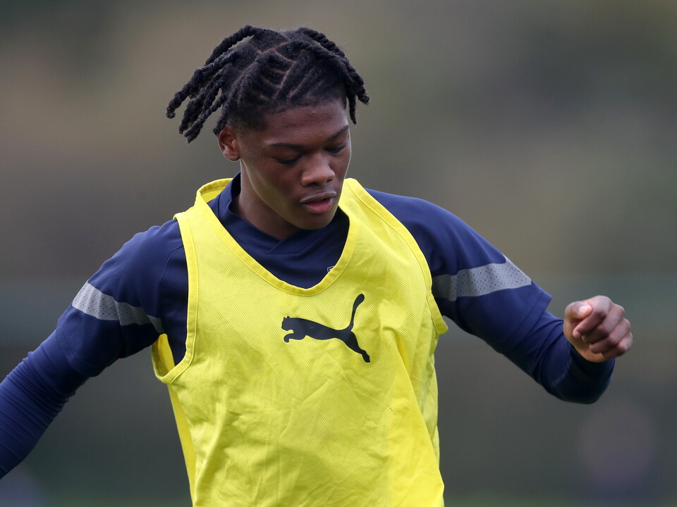 A photo of U18 striker Adriel Walker in training