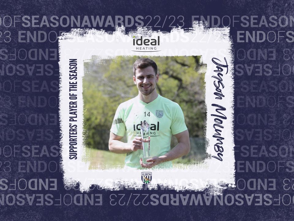 Jayson Molumby holding his Supporters' Player of the Season award