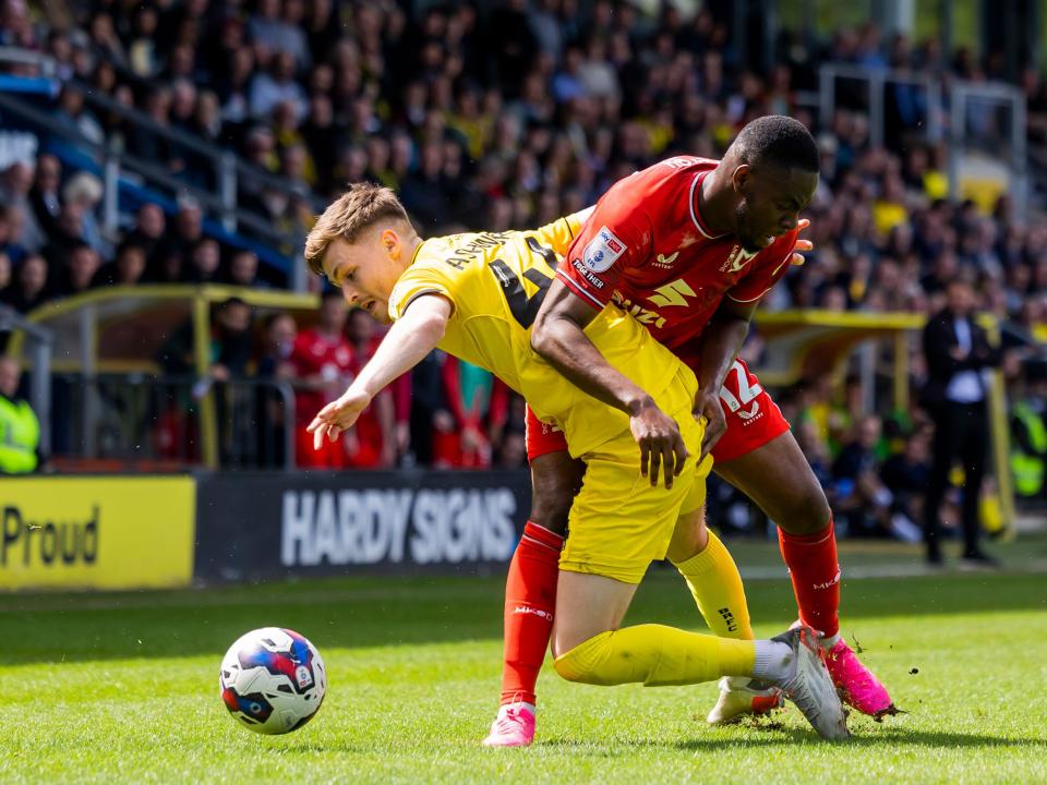 Zac Ashworth in action against MK Dons