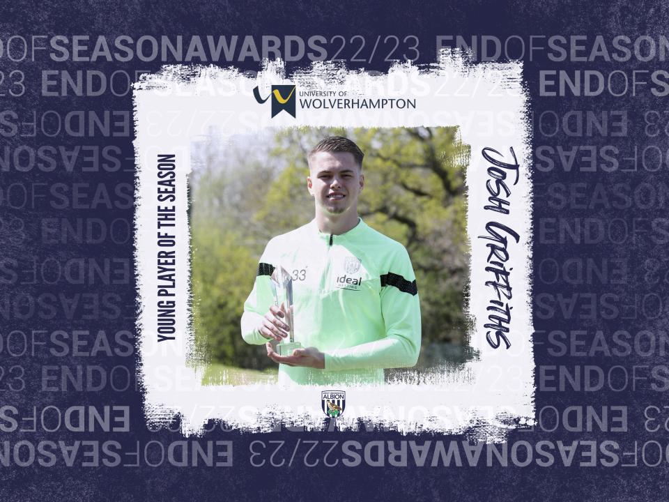 Josh Griffiths with his Young Player of the Year award