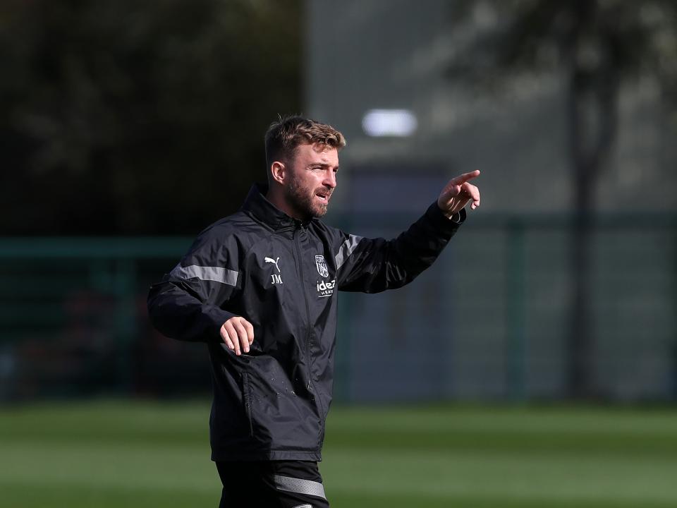 James Morrison coaching West Bromwich Albion's senior squad