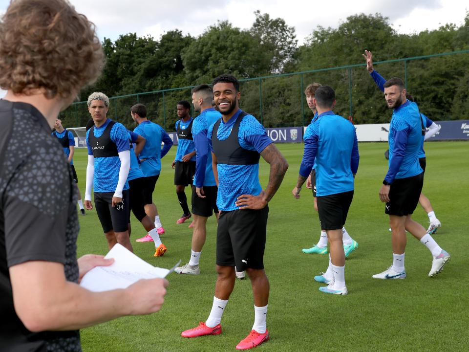 Darnell Furlong smiling before a training session 
