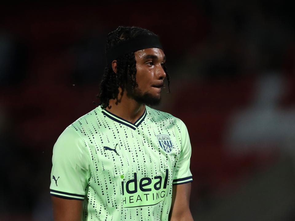 A photo of U18s defender Jamal Mohammed in action during Albion's 23/24 first-team pre-season friendly against Cheltenham Town