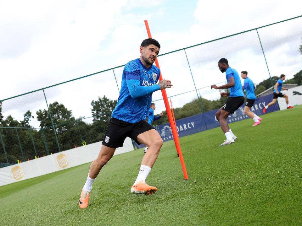 Alex Mowatt in training ahead of the Blackburn game
