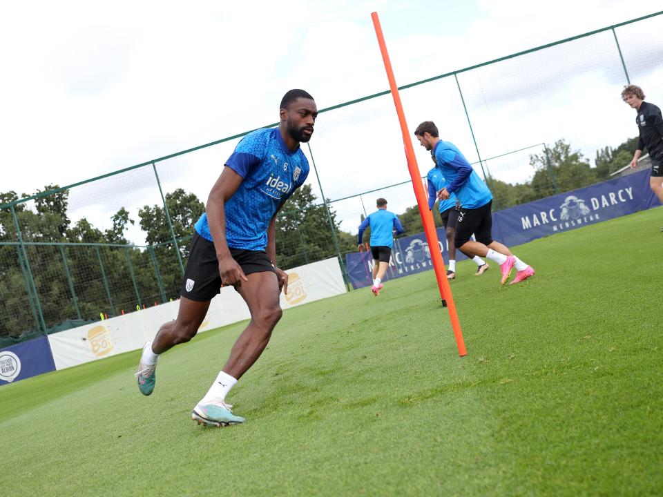 Semi Ajayi in training ahead of the Blackburn game