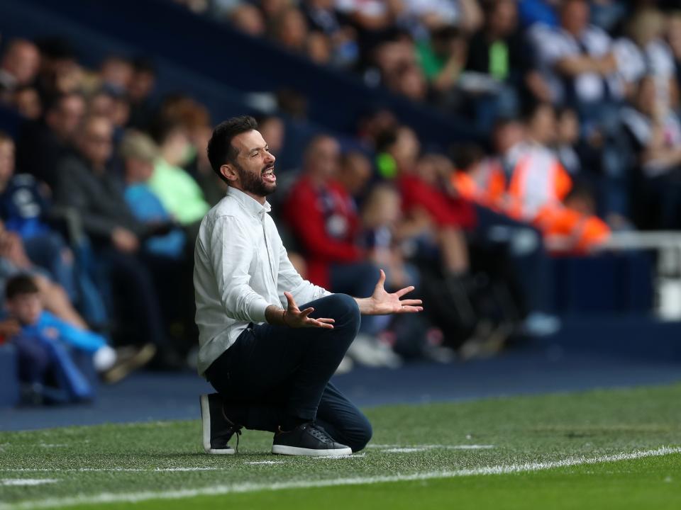 Carlos Corberán on the sidelines against Swansea