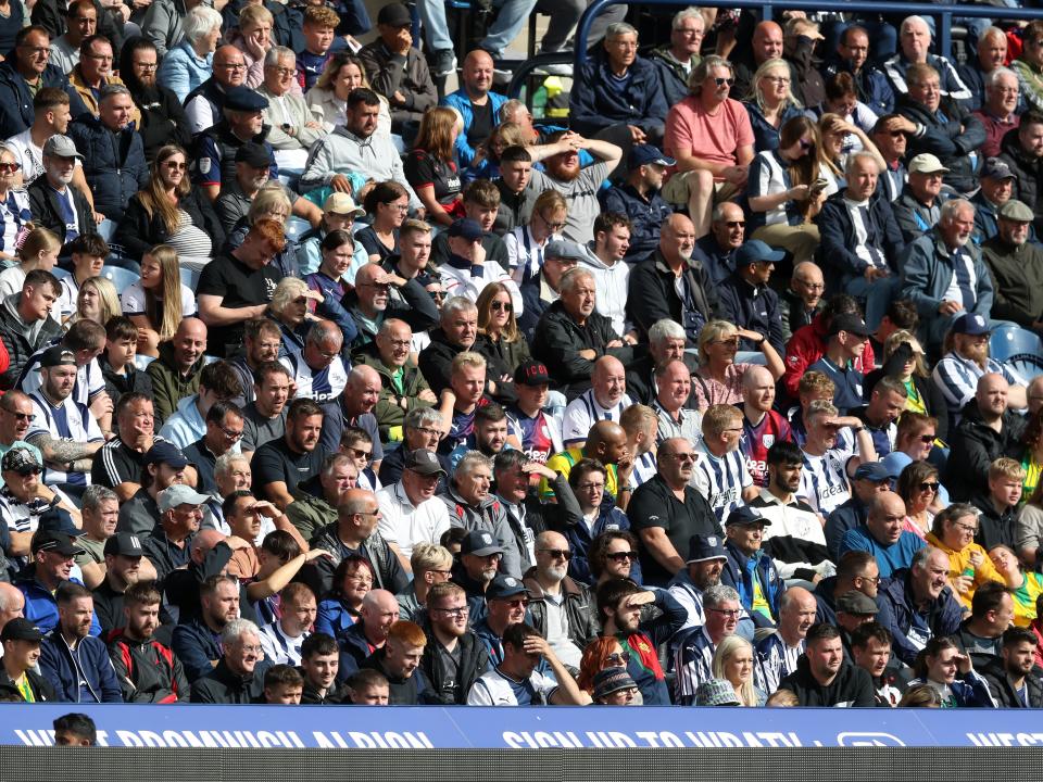 Albion fans at The Hawthorns against Swansea 