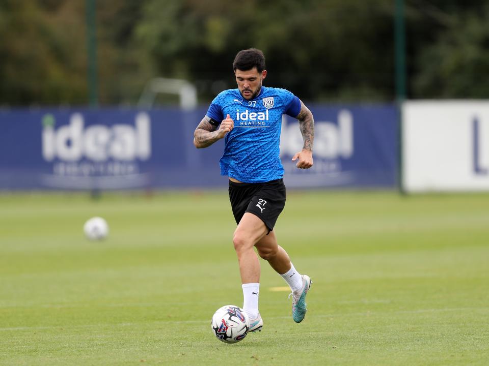 Alex Mowatt on the ball in training 
