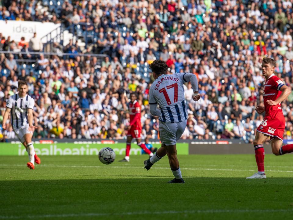 Jeremy Sarmiento shoots against Middlesbrough 