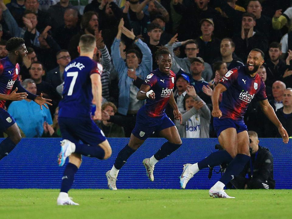 Brandon Thomas Asante celebrates his goal against Leeds