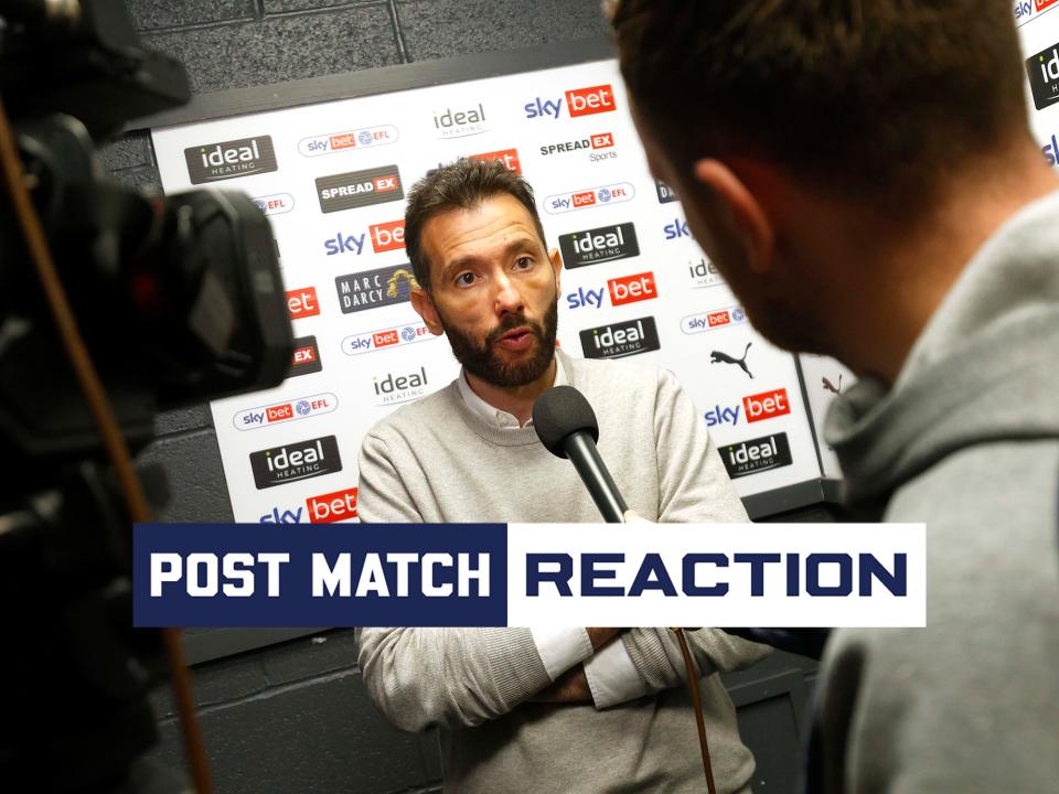 Carlos Corberán is interviewed after Albion's win against Boro 