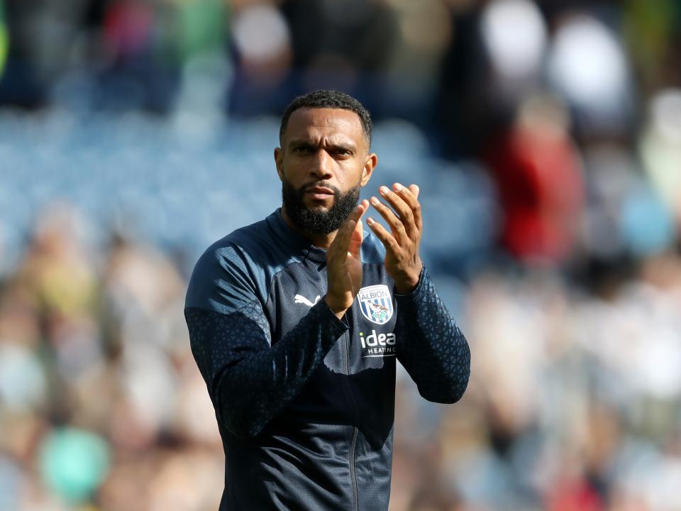 Matty Phillips applauds supporters at The Hawthorns after beating Swansea