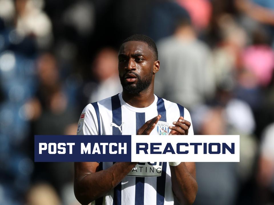 Semi Ajayi applauds supporters after Albion's win against Swansea