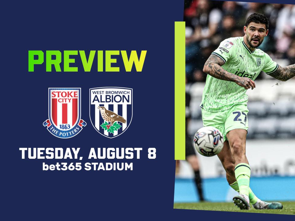 Stoke City preview graphic with an image of Alex Mowatt