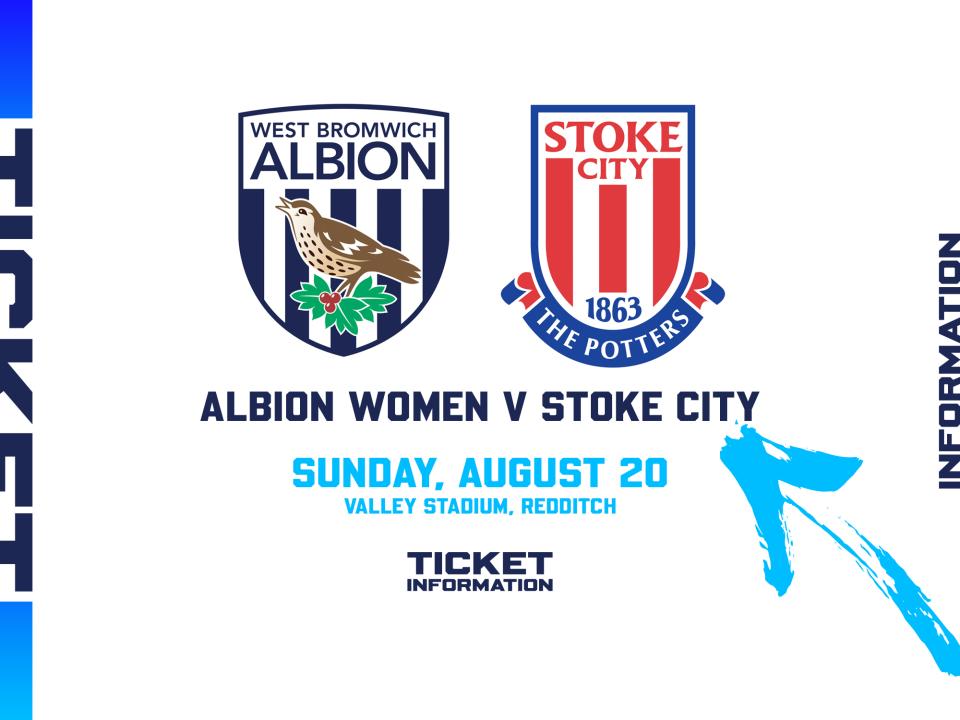 A ticket graphic for Albion Women's game against Stoke City