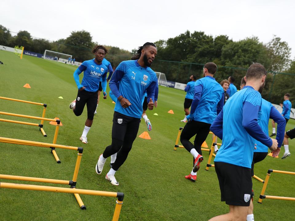 Albion players in training.