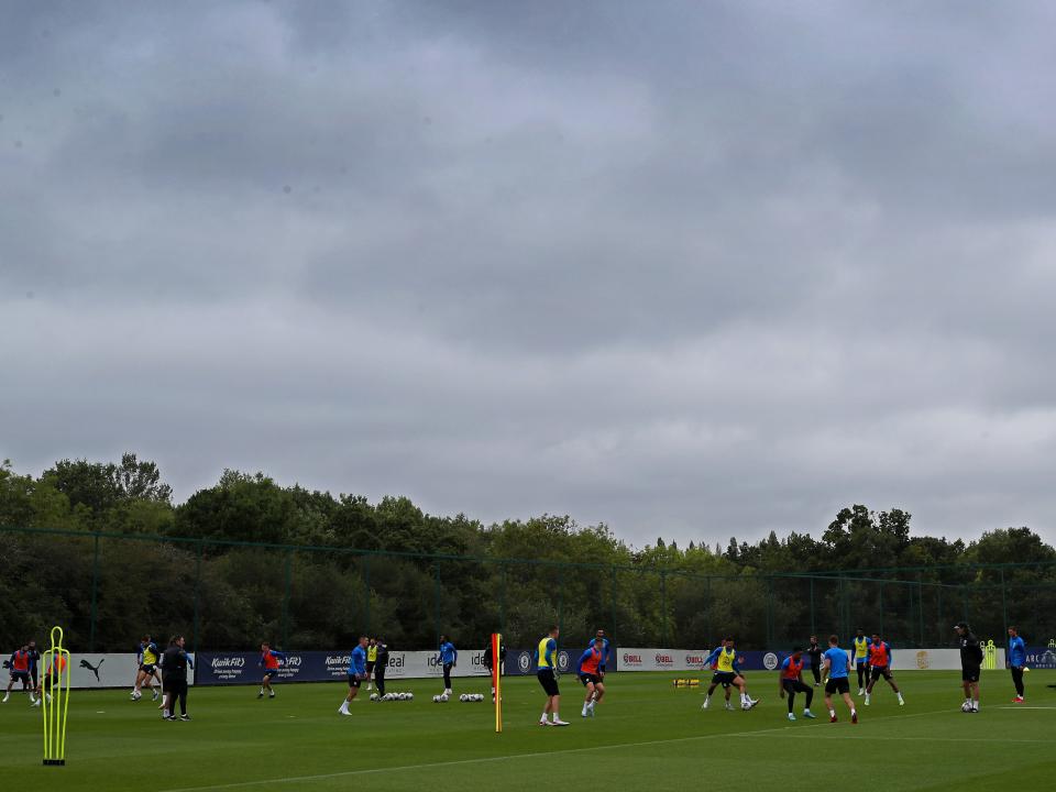 Albion players in training.