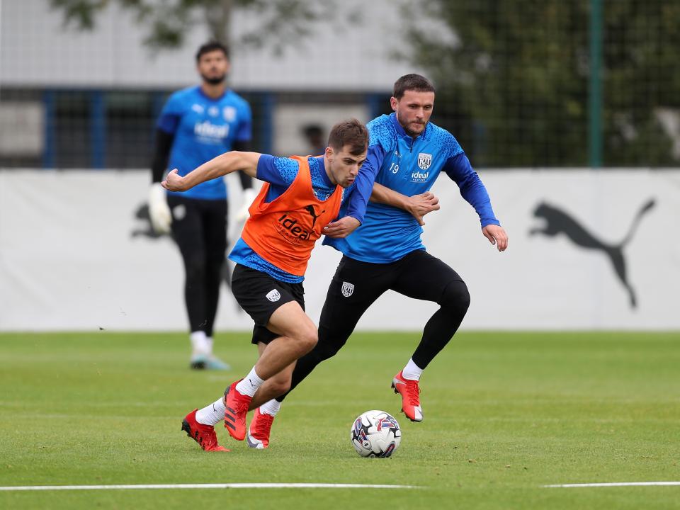 Albion players in training.