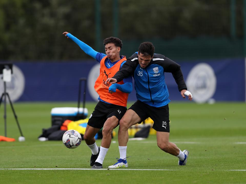 Albion players in training.
