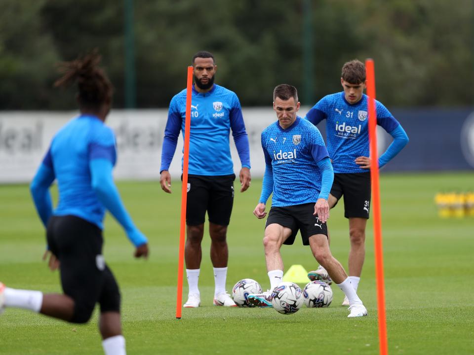 Albion players in training.
