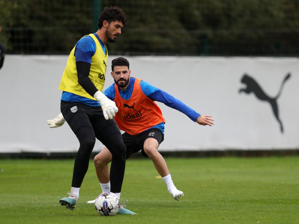 Albion players in training.