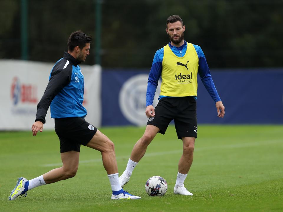 Albion players in training.