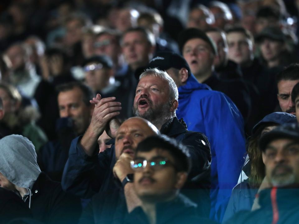Albion fans supporting the team.